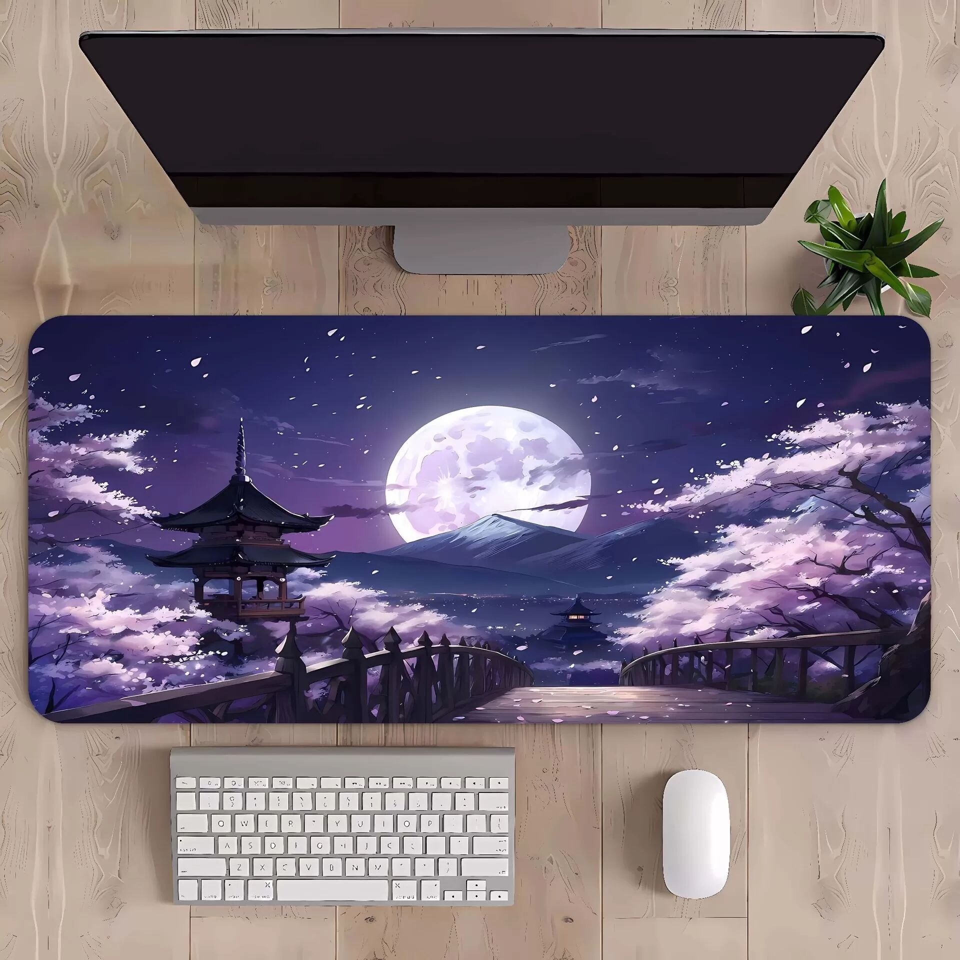 INF Tapis de Souris Paysage - Caoutchouc Naturel, Antidérapant, Bord Cousu Petit