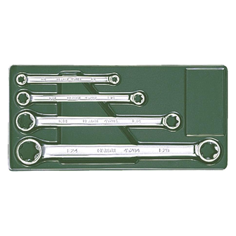 SATA TORX Schlüsselsatz 4-tlg. E6-E24, für Außen Torx Profil (GL09012)