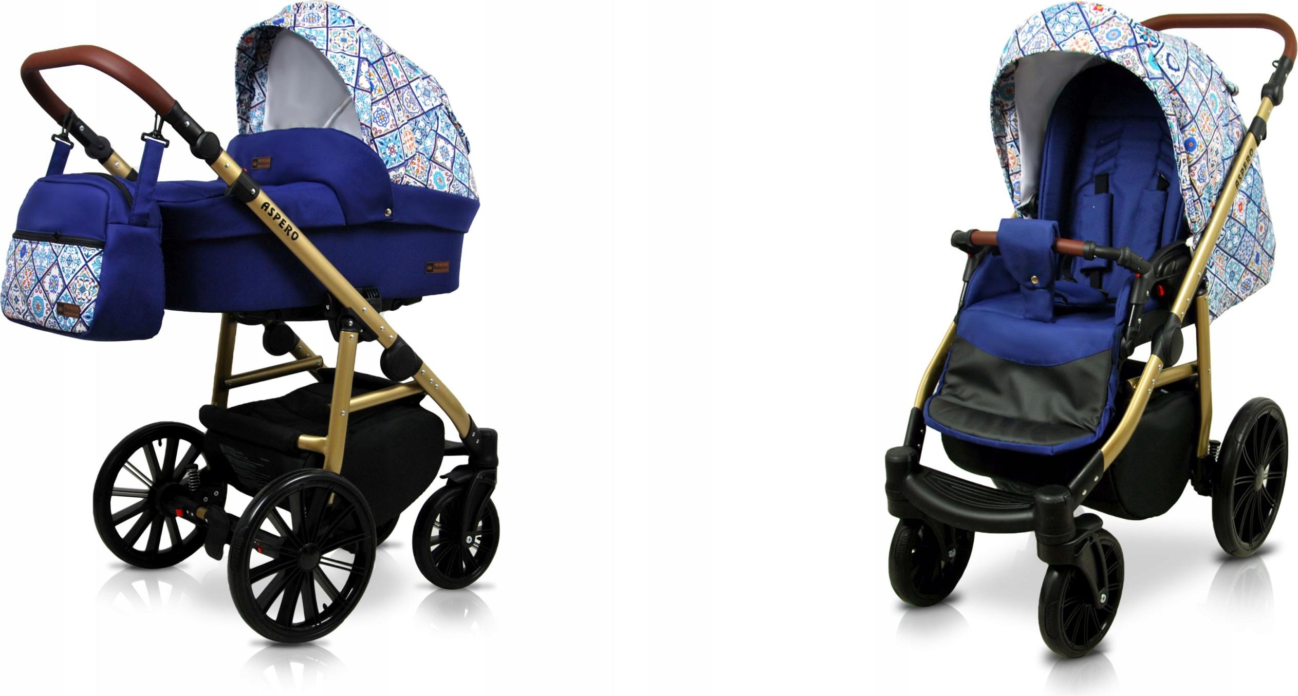 BabyLux Aspero | 2in1 Kinderwagen Set | Portuguese Tiles | Kombikinderwagen | Kinderwagenset |