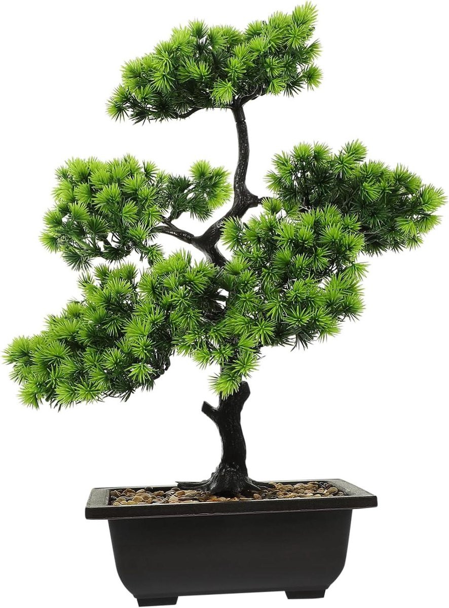Realistische kunstmatige bonsaiboom voor woonkamerdecoratie - Lichtgroen - 43 x 23 cm