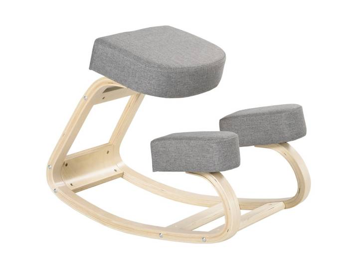KNIESTUHL, ergonomischer Sitzhocker, Polsterhocker, 120 kg belastbar, Grau