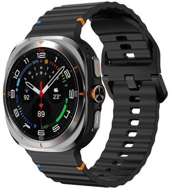 Everyday Crate Kalebol Wave Stitched Samsung Galaxy Watch Ultra Band Soft Silicone Watch Strap For Galaxy Watch Ultra black