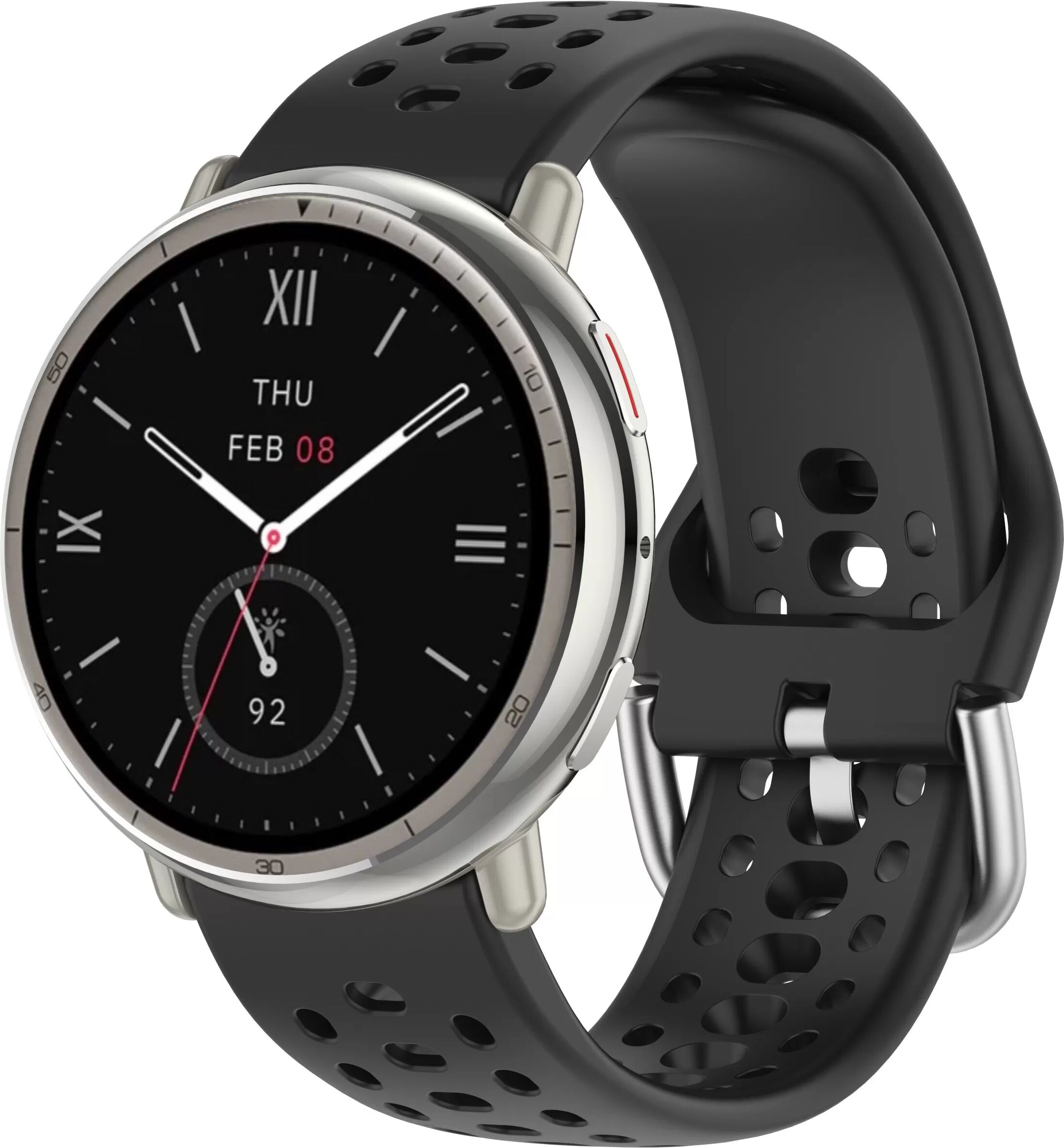 INF Amazfit Active 2 Armband - Atmungsaktiver Silikon Sport Ersatz Schwarz