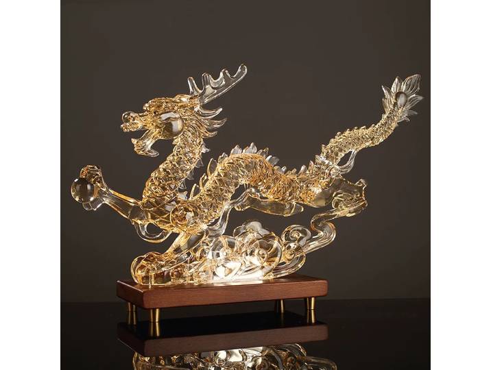 Artisanat acrylique, ornement de Sculpture de Dragon, Statue d'illustrations créatives, décoration de bureau à domicile, décor de pièce nordique, cadeaux de luxe