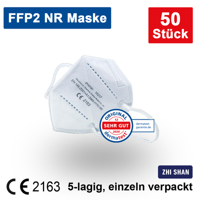 Einstoffen Europe GmbH FFP2 NR Atemschutzmaske 5-lagig einzeln verpackt CE2163 50 St 08028328