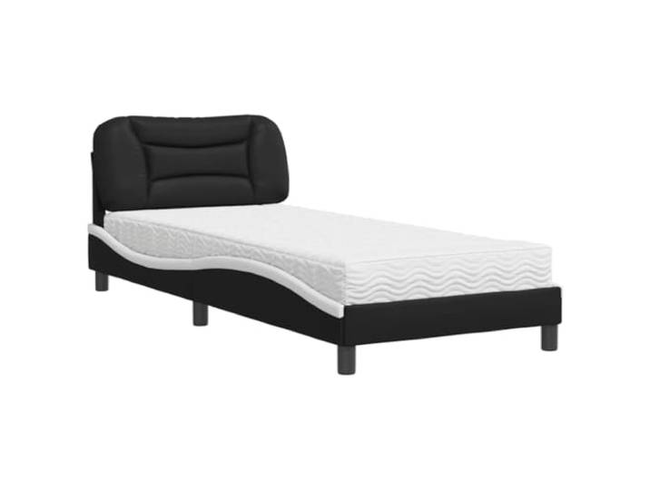 PUGYNBK Bett mit Matratze Hvar Kunstleder, 90 x 200 cm Lattenrost im Lieferumfang enthalten, Schaumstoff 22D, Härte H2 und H3, Kopfteil für Unterstützung