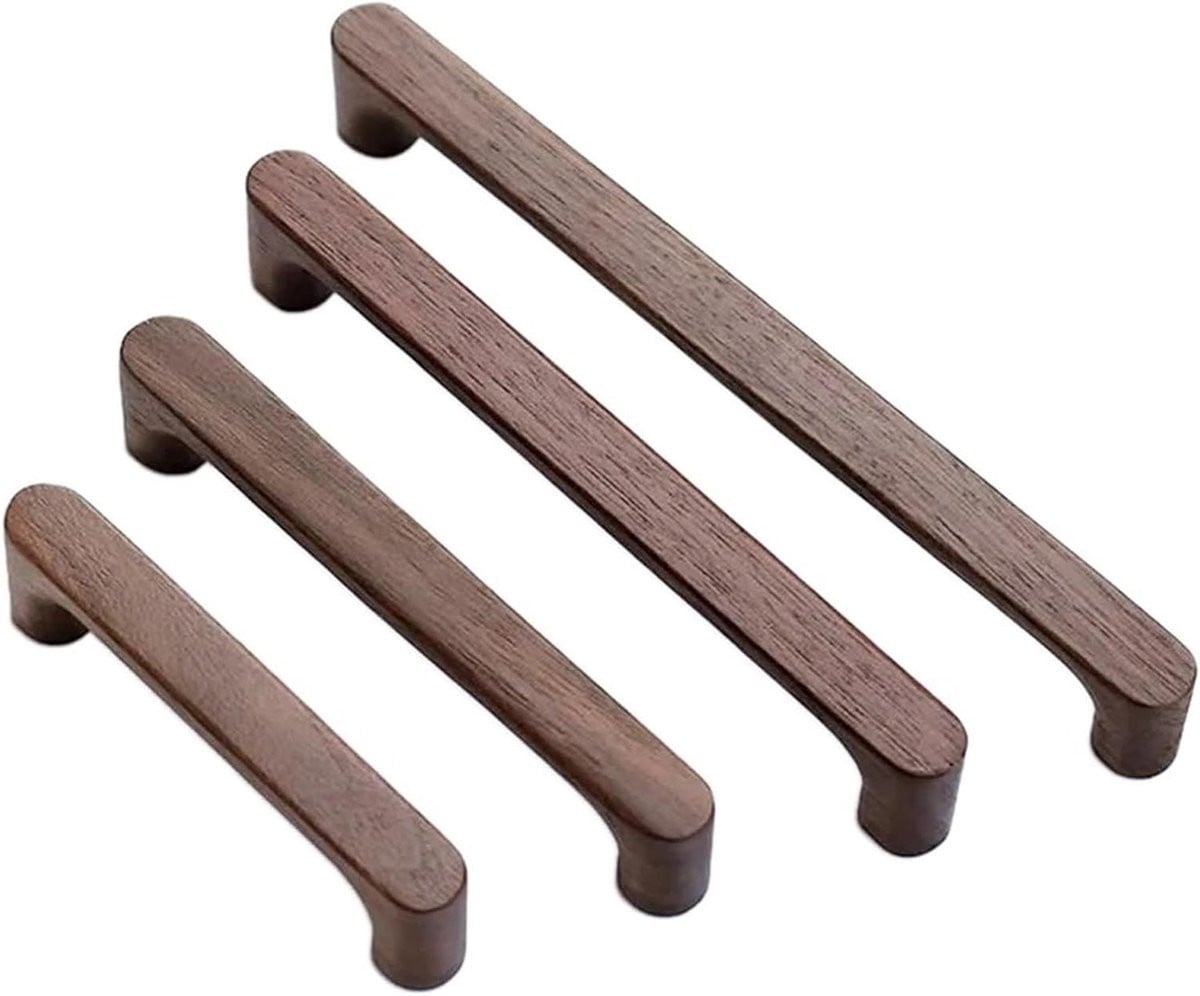 Houten Kastgrepen voor Keuken en Meubels - Massief Hout - Walnoot - 128 mm