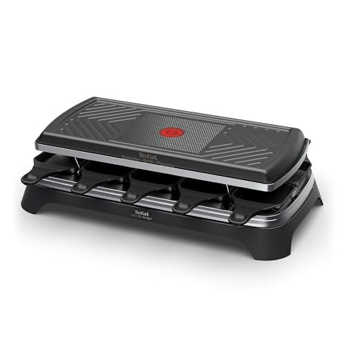 Tefal RE458NF0 Raclette 3-in-1 raclettegrill en plancha voor 10 personen, zwart