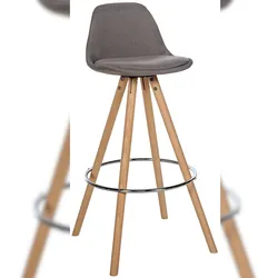 DELUKE® Barhocker PALMA - Taupe, Stoff, Braun | Barhocker mit Lehne Barstuhl Tresenhocker Tresenstuhl Kneipenhocker Kneipenstuhl