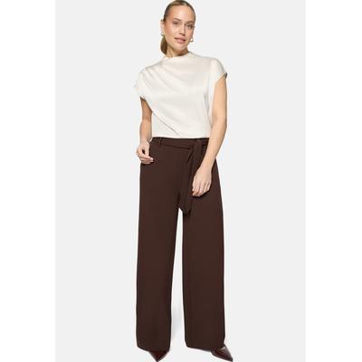 Satinbluse ZERO "Damen mit Kragen", Damen, Gr. 40, weiß (eggnog), Satin, Obermaterial: 96% Polyester, 4% Elasthan, glänzend, figurbetont normal, eng, Blusen