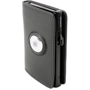 Clicksafe Kreditkartenetui Wallet Slim, 995201, Echt Leder, 7 Karten, schwarz, Geldscheinfach, RFID Schutz, AirTag-Fach
