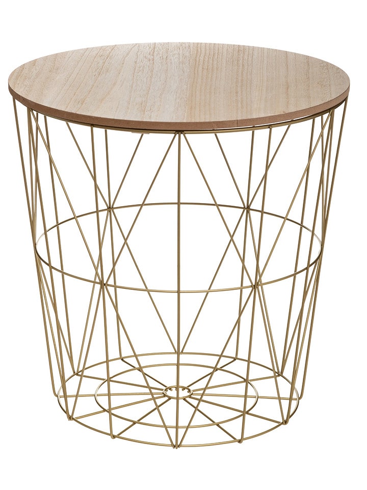 Joybos Beistelltisch in Beige/ Gold - (H)41 x Ø 40 cm - onesize