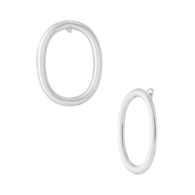Paar Ohrstecker ADELIA´S "Ohrringe Ohrstecker aus Edelstahl – 1 Paar", Damen, Gr. Damen, Edelstahl, silber (silberfarben), Ohrringe, Modeschmuck mit ovaler Form, trendig gestaltet