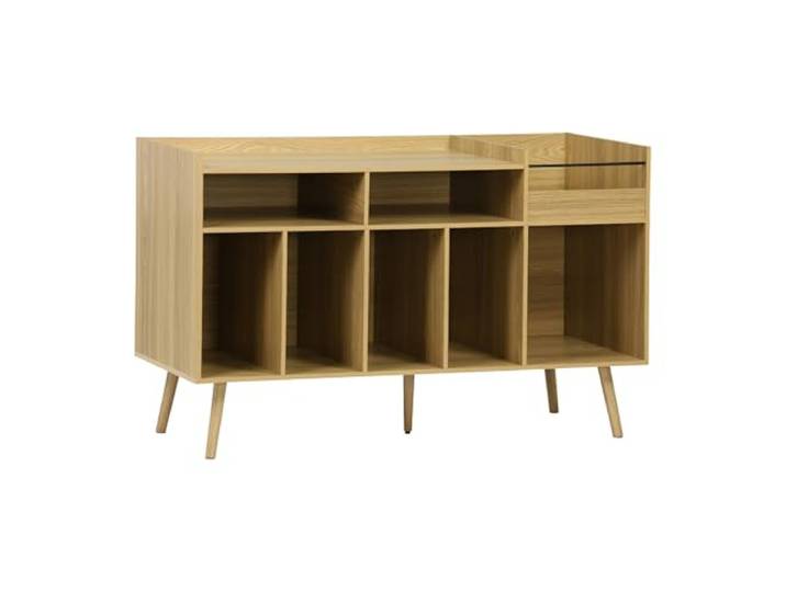 sweeek Schallplattenschrank mit Vintage-Look und Holzdekor, L 100 x B 48 x H 81,5 cm - Dune