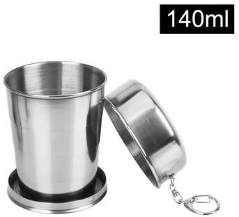 Inspired Finds Collapsible Stainless Steel Travel Cup With Keychain Portable Folding Drinking Cup medium