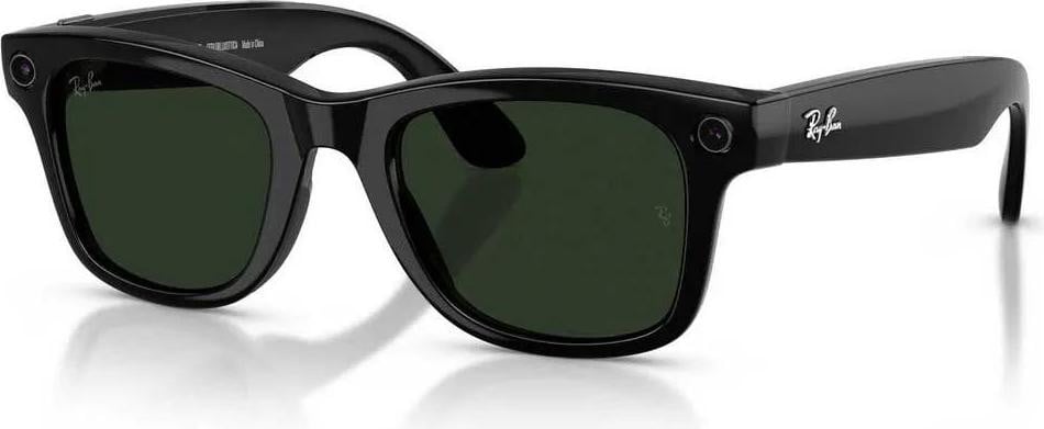 Ray-Ban Wayfarer Meta Gen 2 fotogevoelige zonnebril, zwart, Transitions Graphite Green/CAT1-3, Maat 53