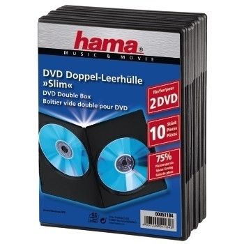 Hama DVD Slim Double-Box 10, Black 00051184
