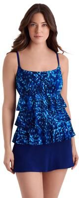 Plus Size Women's Faux Ruffle Skirtini by Longitude in Sweet Siren (Size 14)