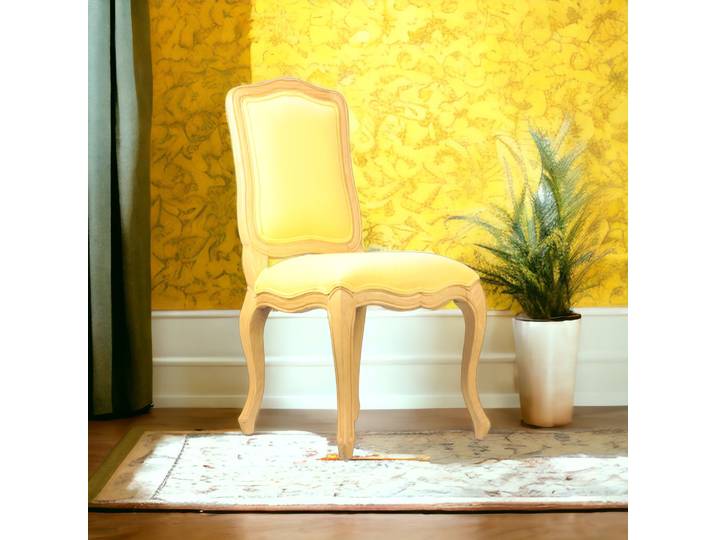 Chaise de style Baroque en Tissu- Jaune