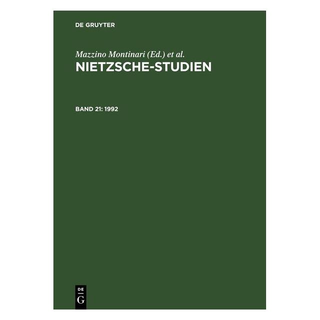 De Gruyter Nietzsche-Studien / 1992 (Deutsch, Hardcover, Günter Abel, Werner Stegmaier) (67781481)