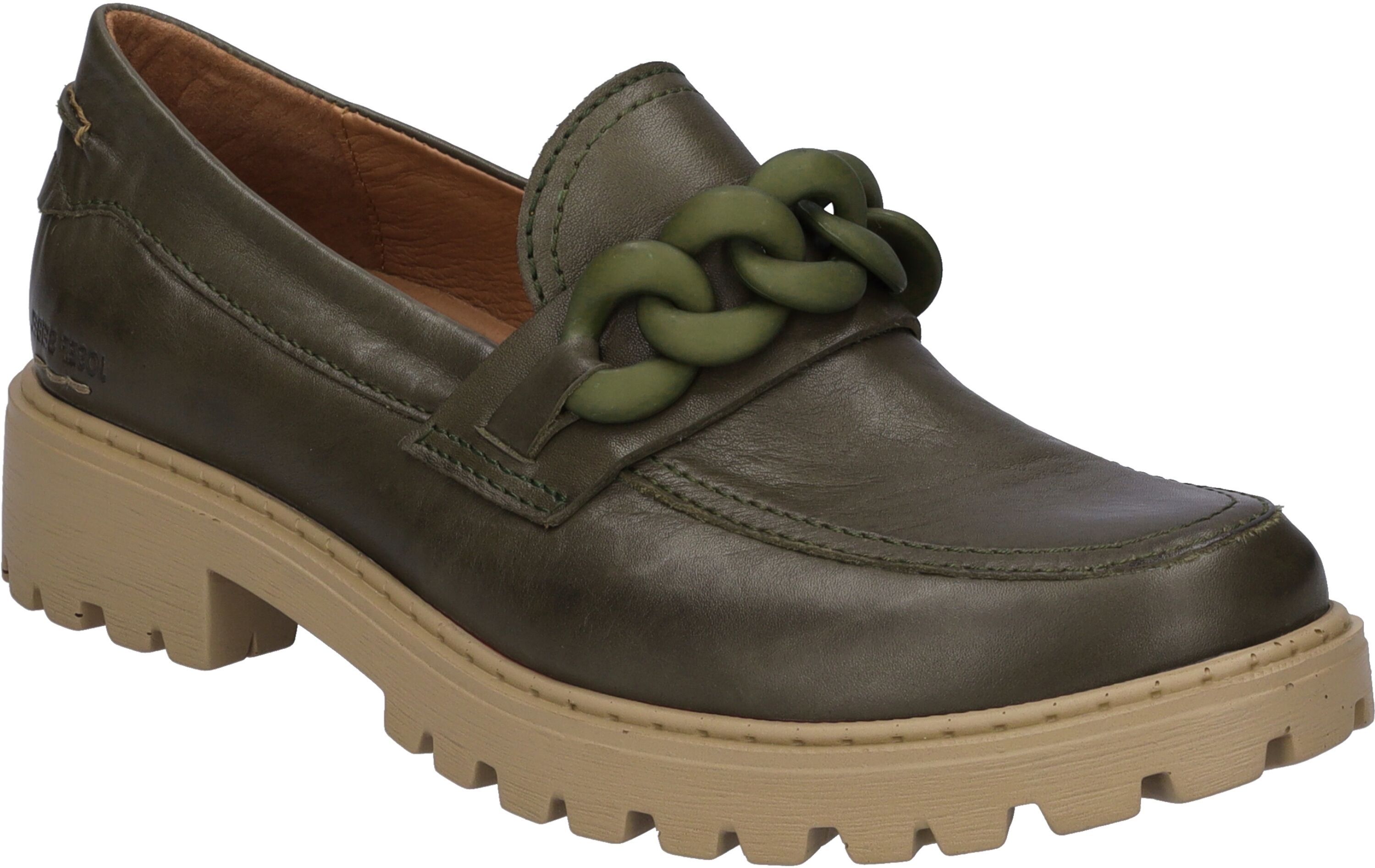 Slipper JOSEF SEIBEL "Marta 19, moos", Damen, Gr. 39, grün (moos), Obermaterial: 100% Rindsleder Leather cow., Schuhe Slipper