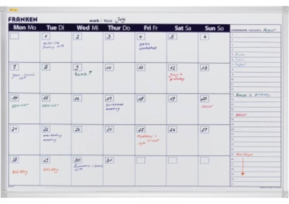 Selius Maandkalender met planning voor de volgende maand, 90 x 60 cm