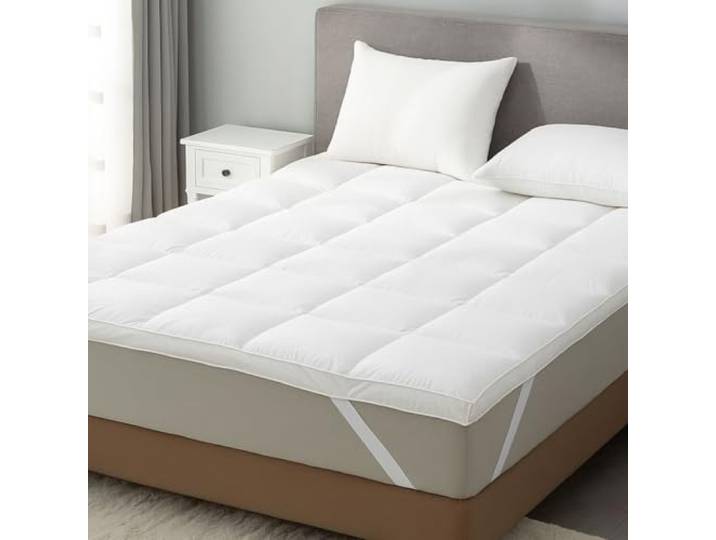 Luxuriöse Matratzenauflage aus Federn und Daunen, 90 x 190 cm, Perkal, 91 Fäden, Hotelkomfort