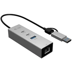 i-tec USB-C/USB-A Metal HUB 3 2x USB-C Gen1 1x USB-A Gen1 1x 2.5GLAN (USB-A, USB-C, 4 Ports), Dockingstation + USB Hub, Silber