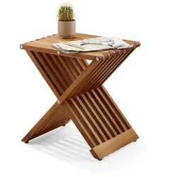 Tchibo - Hocker mit Klappfunktion - 40x31,5x43cm - akazie -