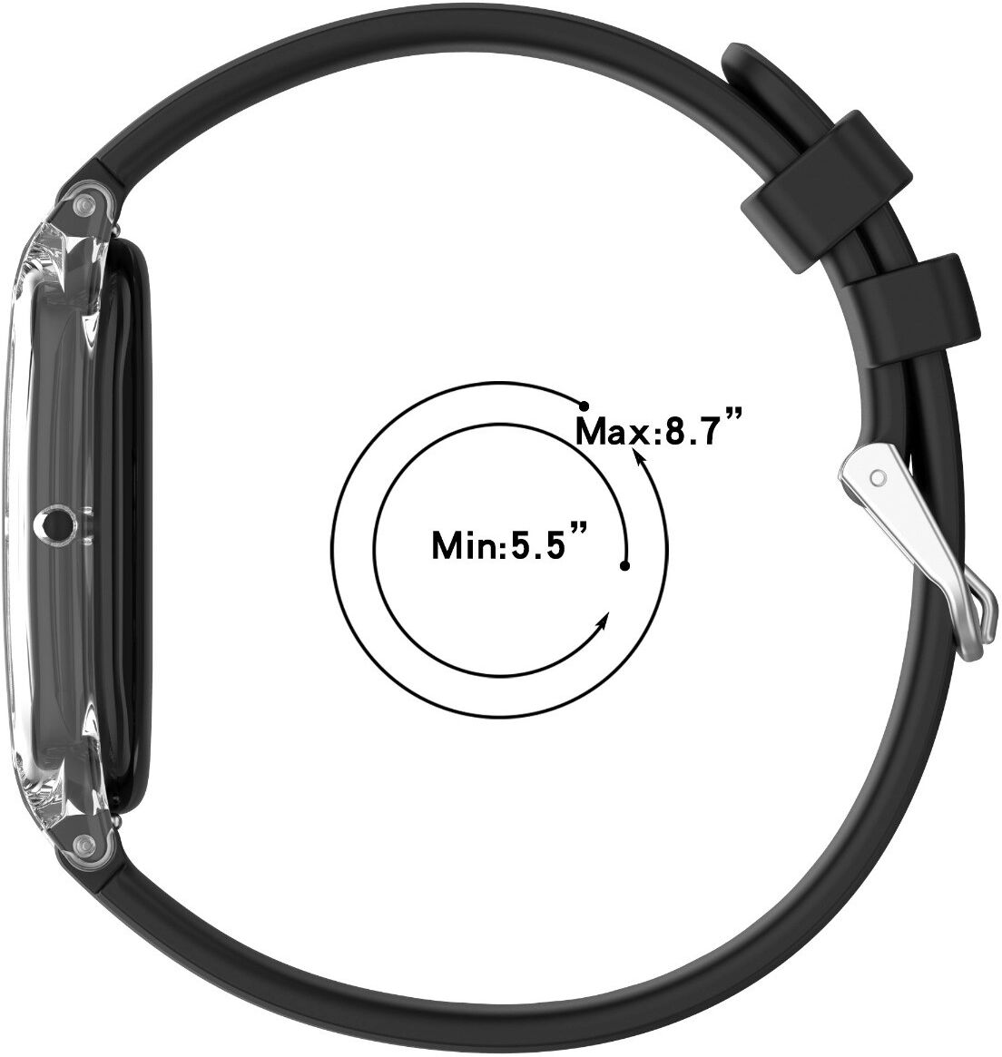 INF Split DIY Silikon+PC Schutzhülle und Pin-Buckle Armband – Anpassbar, schützend, kompatibel mit Google Fitbit Air Schwarz