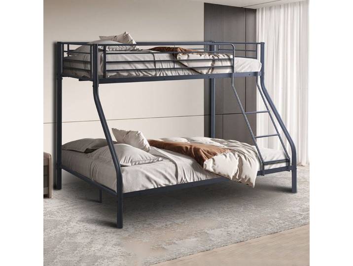 Lits superposés 90 et 140 cm en métal gris foncé