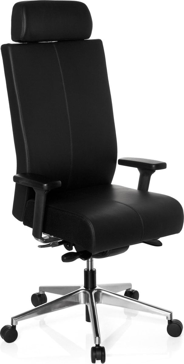 hjh office Pro-Tec XXL Bureaustoel - Leder - Zwart