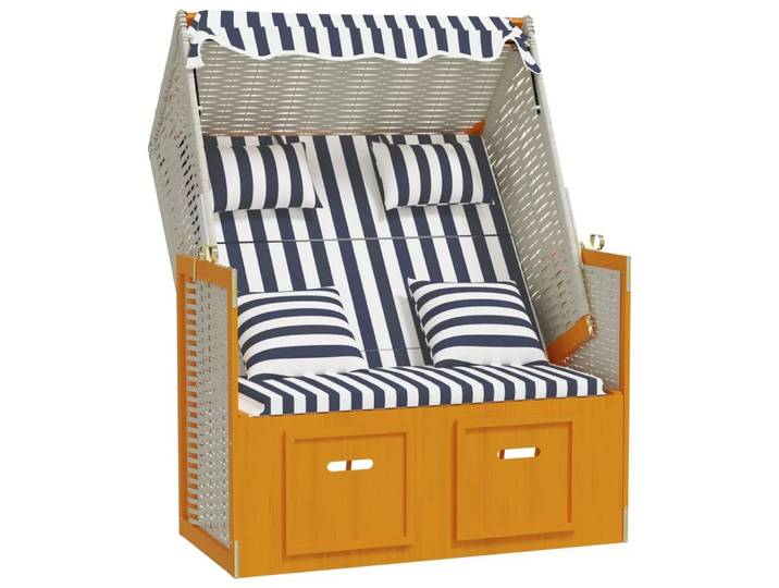 VidaXL - Strandkorb poly-rattan, One Size, Weiss