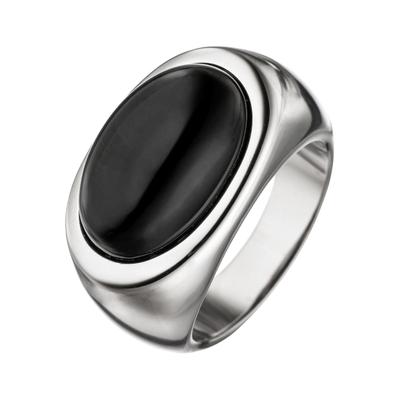 Silberring JOBO Gr. 60, silber (silber 925), Fingerringe, Damen, 60, Silber 925 (Sterlingsilber), Silberring, 925 Silber mit Onyx