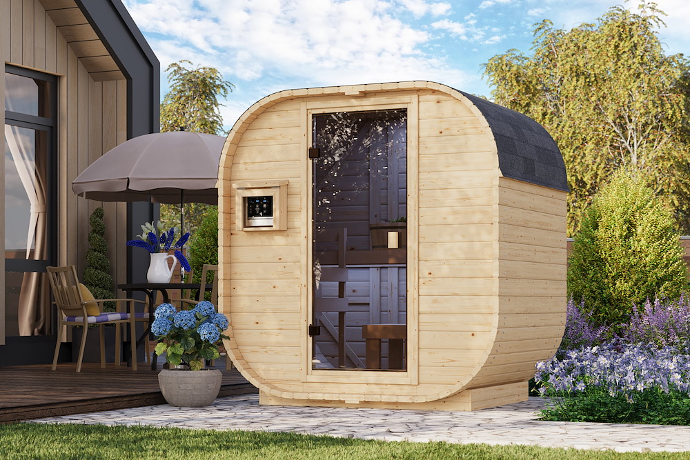 KARIBUHOLZT Fassauna Quadro 0 KG Tür 3,6 kW intgr. Strg 16989835