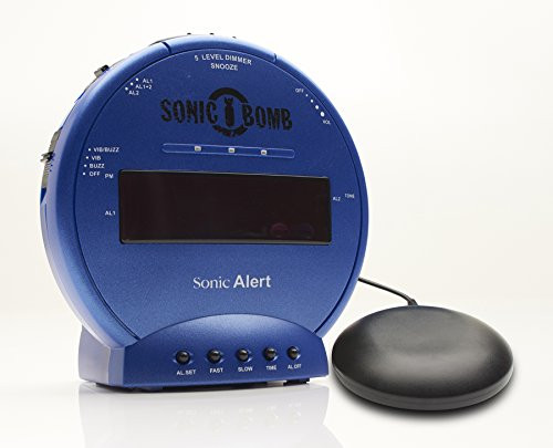 Geemarc Sonic Bomb Wekker met Vibratie - Blauw