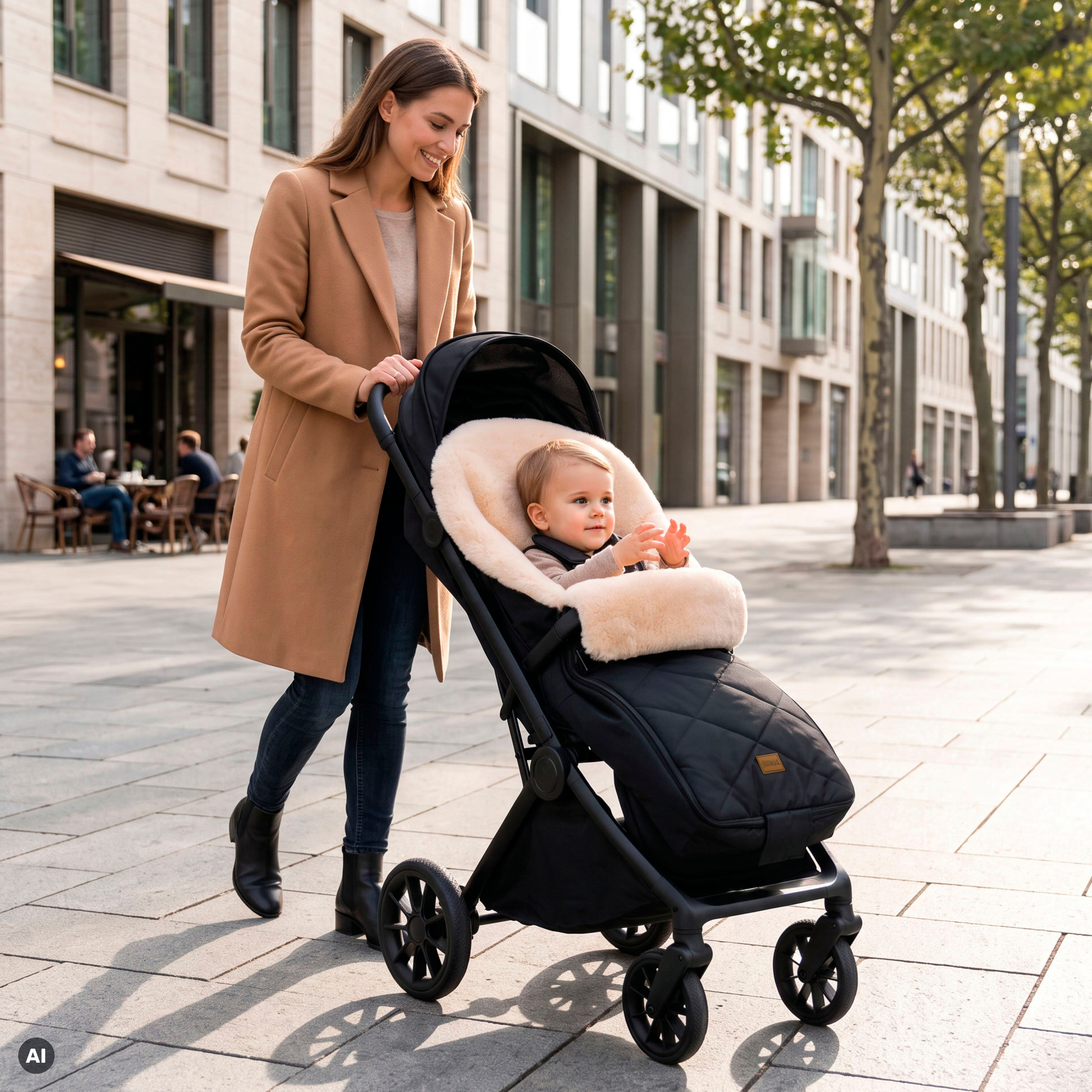 Fußsack FILLIKID "Vegan Comfort, Winterfußsack", Baby, schwarz, Polyamid, Fußsäcke Fußsack