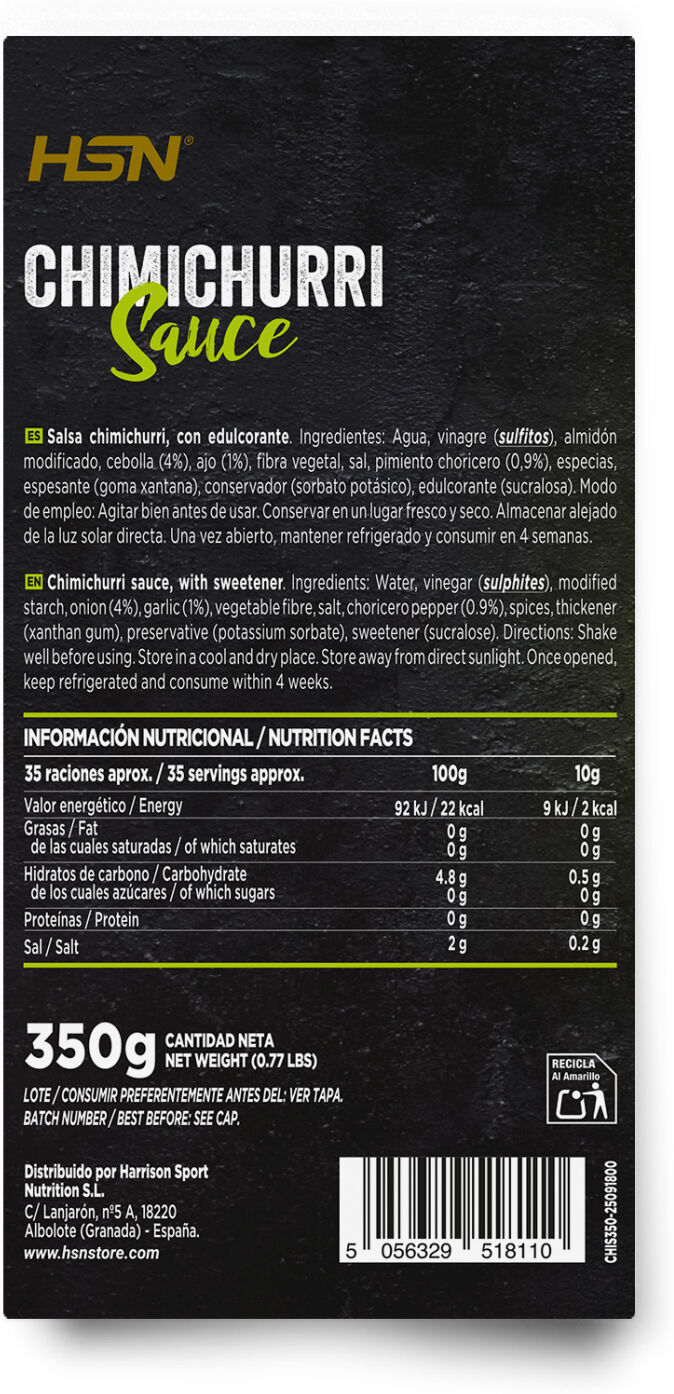 HSN Salsa chimichurri - 350g - Salsas - Líquido - 35  Servicios