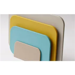 Rosti Schneidebrett-Set Choptima 3-teilig, Blaugrün/Beige/Gelb, Schneidebrett, Mehrfarbig