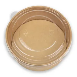 DayBays 1800 Stk. Salatschalen 1100 ml Salatbox Kombi 184x161x56 mm mit Deckel Kraft Braun Rund