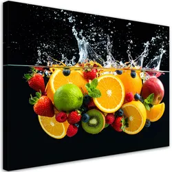 LEINWANDBILD Exotische Früchte in Wasser 100x70cm