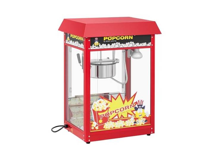 Royal Catering Popcornmaschine 1500 W Retro-Design 195 °C / 235 °C 2 Temperaturen für süßes und salziges Popcorn Rot