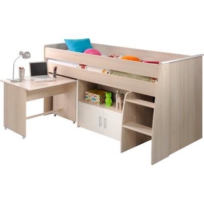 Hochbett PARISOT "Charly", weiß (akaziefarben, weiß), H:110cm, Hochbetten, Hochbett