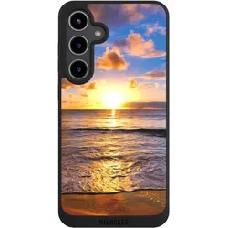 Nivocase Handyhülle für Samsung Galaxy S24+ Hülle NIVOpure Case Schwarz Meer Sonnenuntergang Strand (Samsung Galaxy S24+), Smartphone Hülle, Schwarz