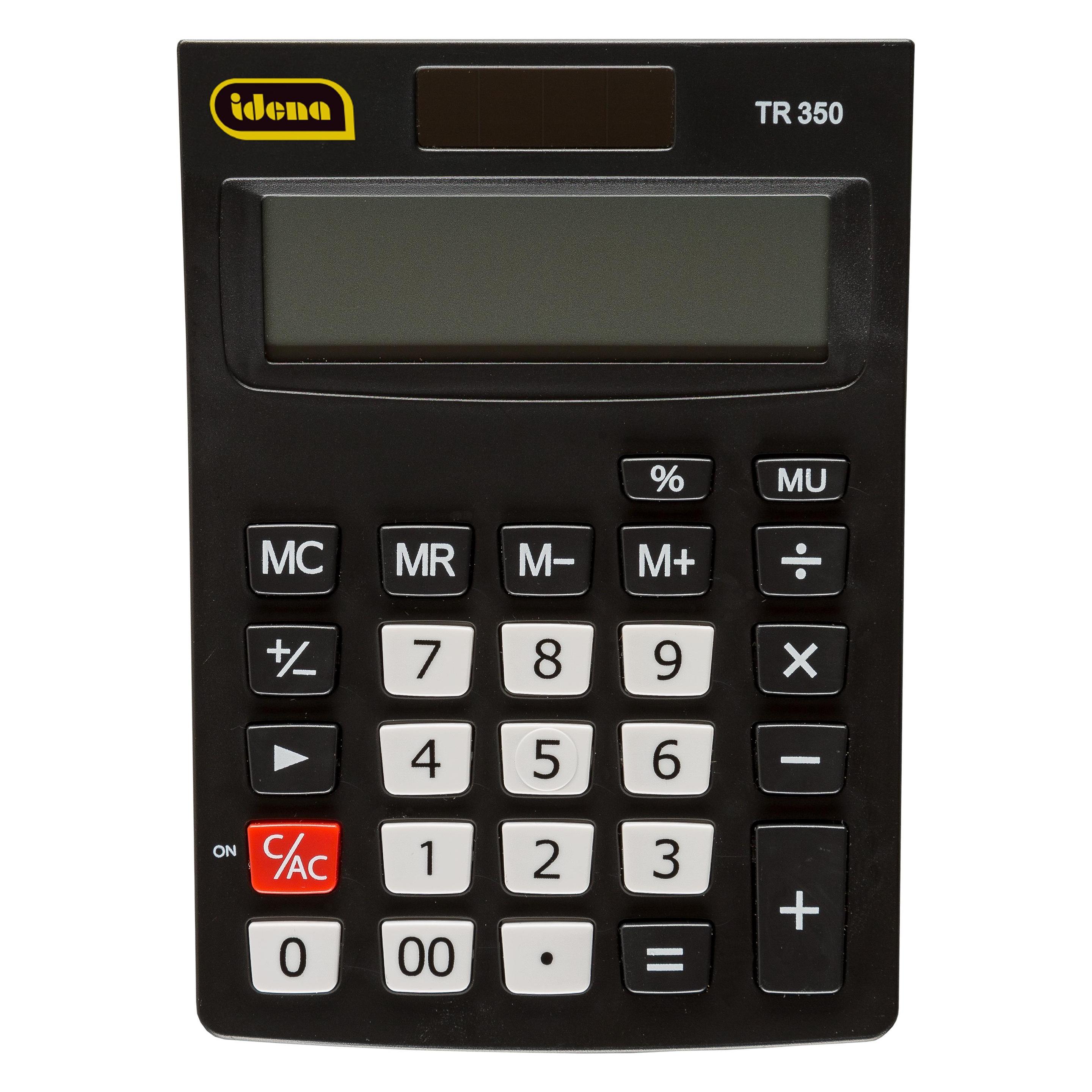 Idena Taschenrechner TR350 solar schwarz 12-stelliges Display (Solarenergie) (47140753)