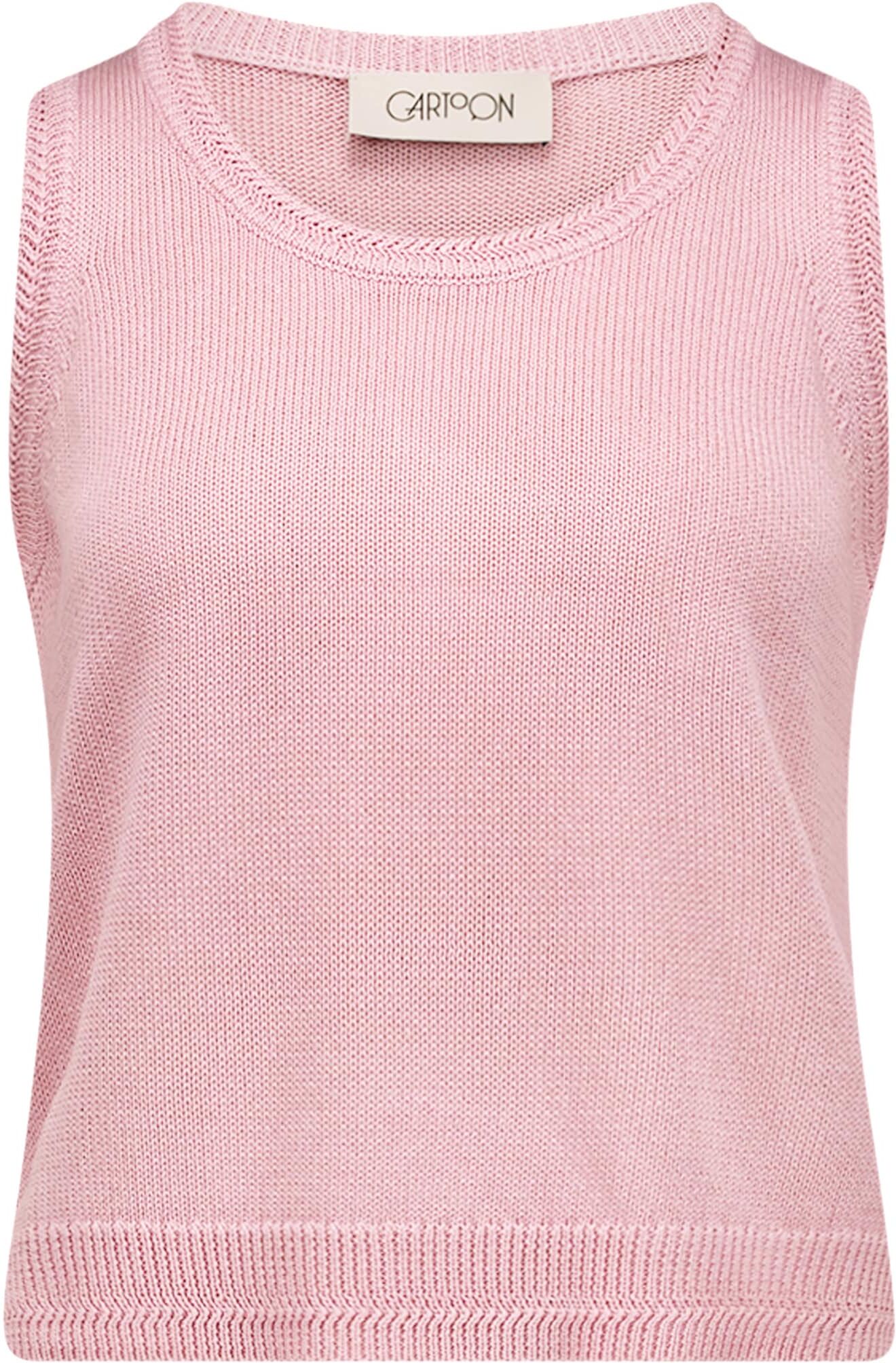 Kurzarmpullover CARTOON "Strick-Top mit Rundhalsausschnitt", Damen, Gr. 34, lila (fragrant lila), Obermaterial: 62% Polyacryl PAN. 26% Lyocell CLY. 12% Leinen LI., Pullover Kurzarmpullover