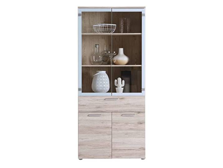 Newroom Vitrine Sandeiche Vitrinenschrank Modern - 80x184x41,5 cm (BxHxT) - Glasvitrine Standvitrine Glasschrank - [Demmy.Three] Wohnzimmer Wohnstube Büro