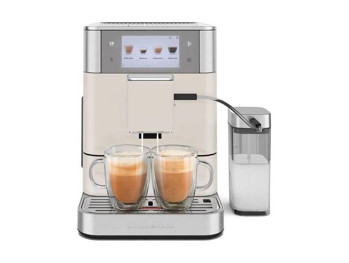 KITCHENAID Kaffeevollautomat KitchenAid Kaffeevollautomat KF8 Porzellanweiss , beige (schwarz grün), B:100cm T:500cm, Kaffeevollautomaten, Kaffeevollautomat