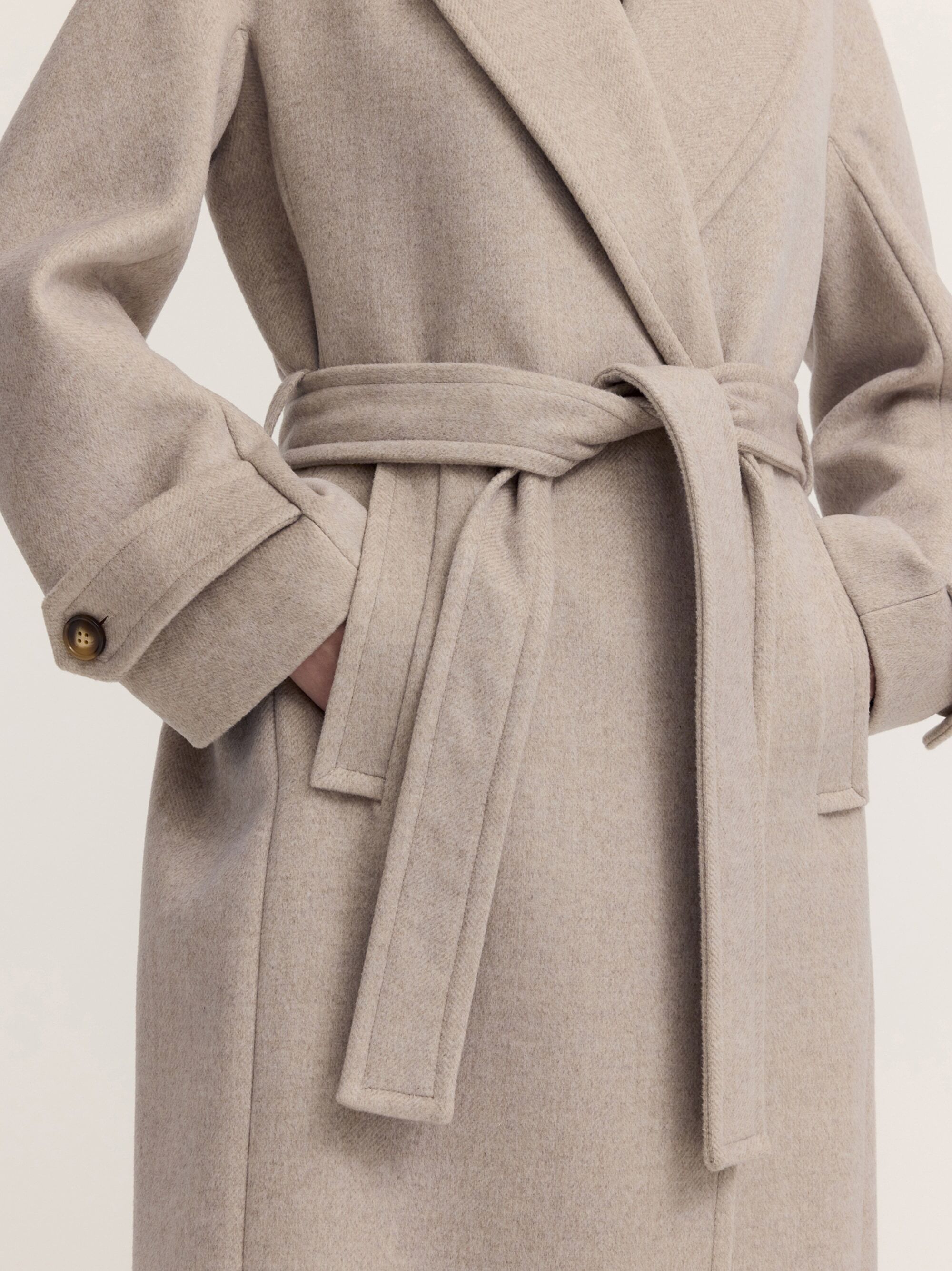 Langmantel BUGATTI "Regular Fit", Damen, Gr. 40, 30, beige, 55% Polyester, 40% Wolle, 5% sonstige Faser, unifarben, regular fit, Mäntel, Regular Fit Oversized Trench Wollmix
