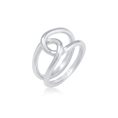 Fingerring ELLI "Verdreht Schlaufe Trend Casual 925 Silb" Gr. 56, silber, Fingerringe, Damen, 56mm, ohne Stein, Silber 925 (Sterlingsilber), Fingerring